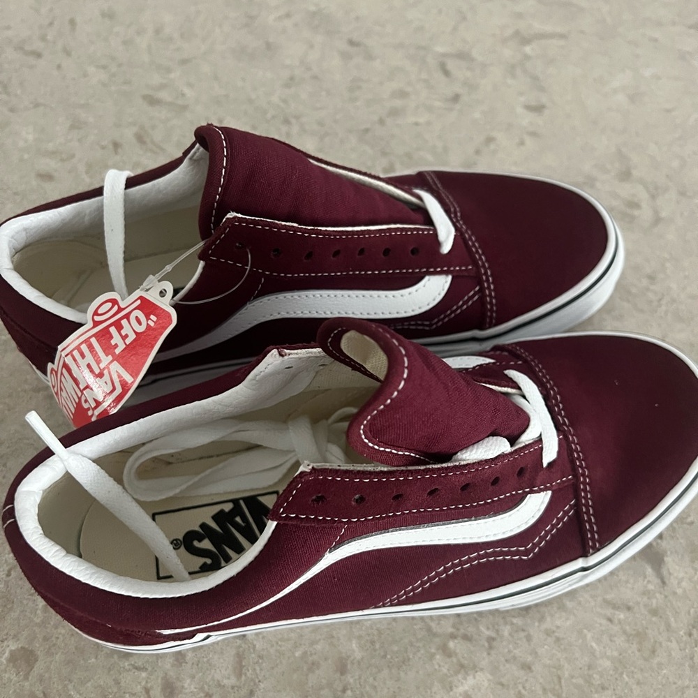 Vans Red and White Sneakers Classic Style